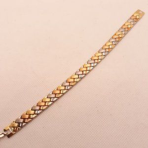 JCM Gold Rose Gold Silver Tone Stainless Steel Bracelet